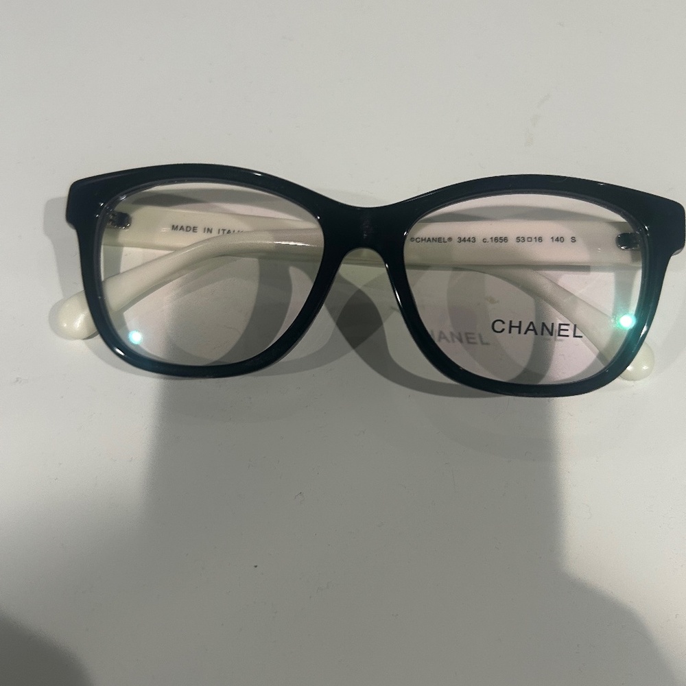 Chanel Black and White Quilted CC Eyeglasses
